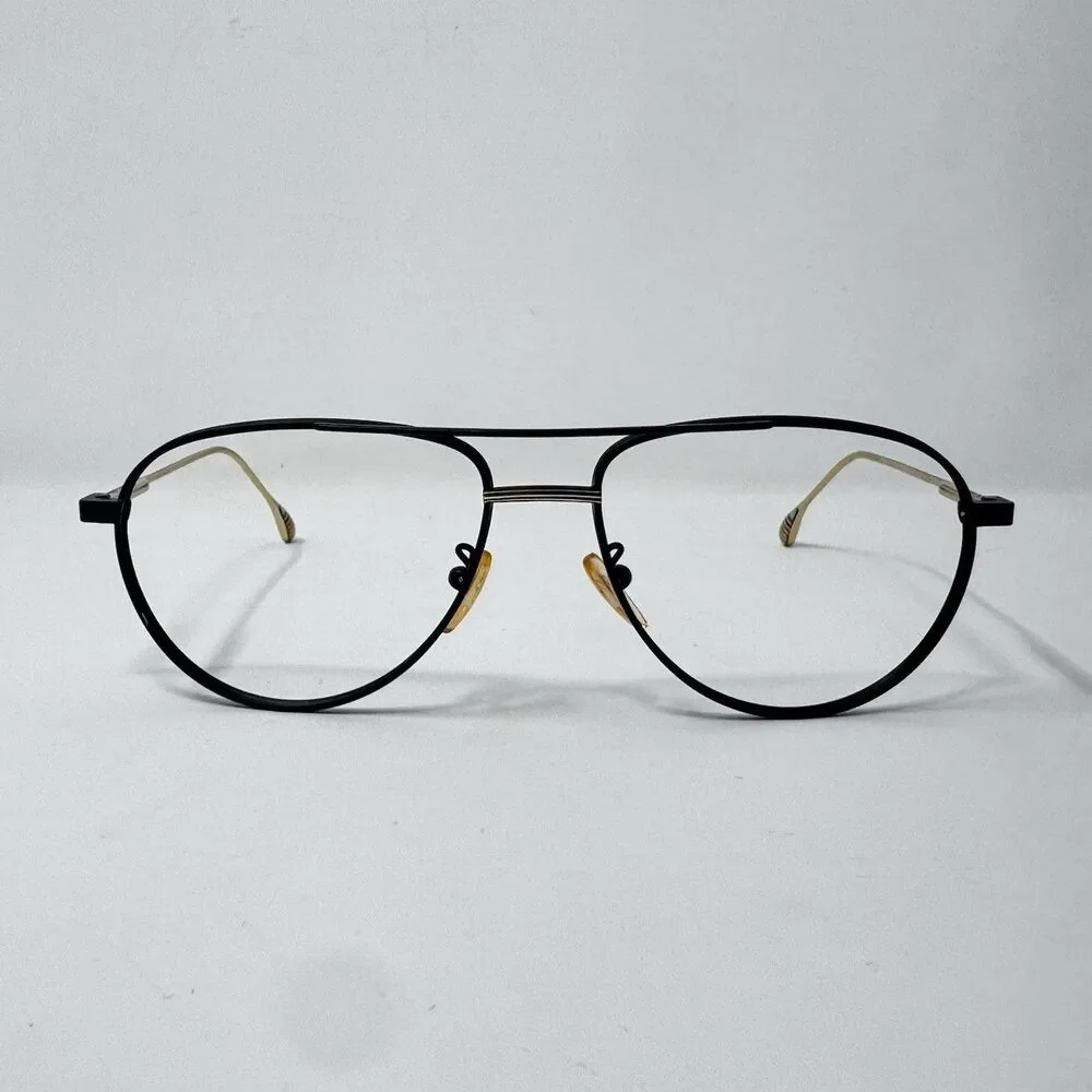Paul Smith PSSN078 02 Black Gold Aviator Eyeglass Frames 57-16-145 Made in Italy
